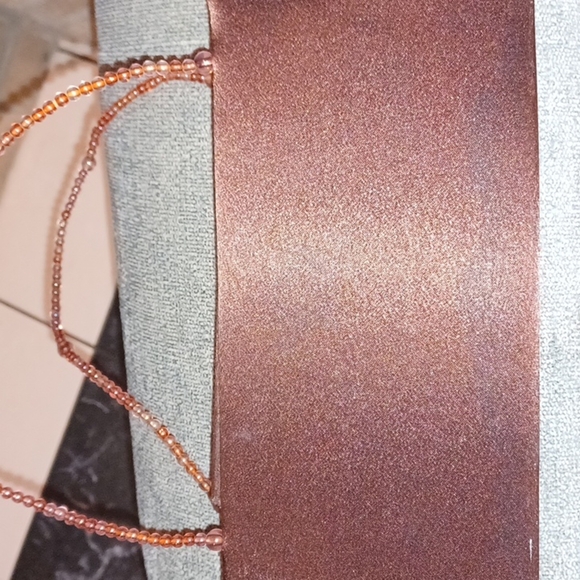 Bijoux Terner Chocolate Brown Satin & Beaded Purse - Picture 2 of 6